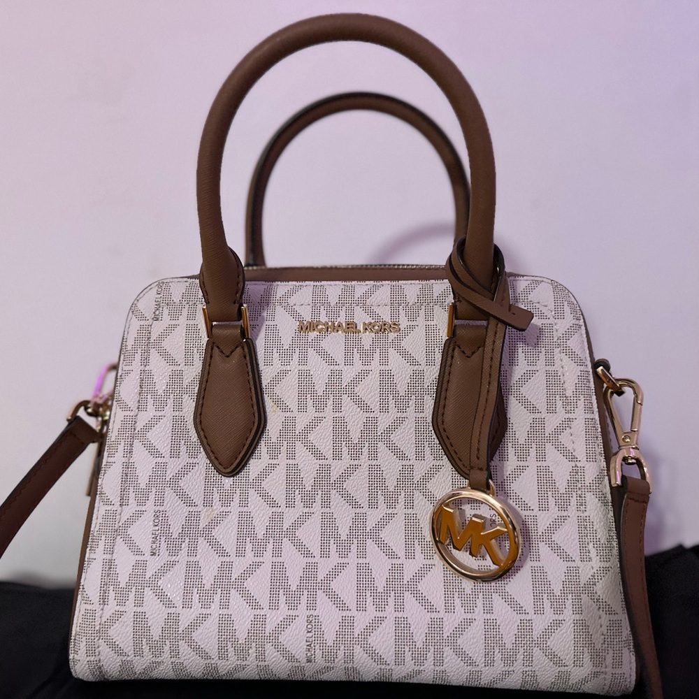 Michael Kors White and Brown Women's Bag